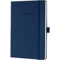 Sigel Notebook Lined Classy Softwave Surface A5 Ruled Sewn Side Bound Plastic Hardback Midnight Blue Perforated 194 Pages