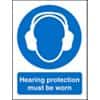 Mandatory Sign Hearing Protection Plastic Blue 20 x 15 cm