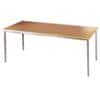 Dams International Straight Table with Beech Coloured MFC & Steel Top and Silver Frame Flexi 1400 x 800 x 720mm
