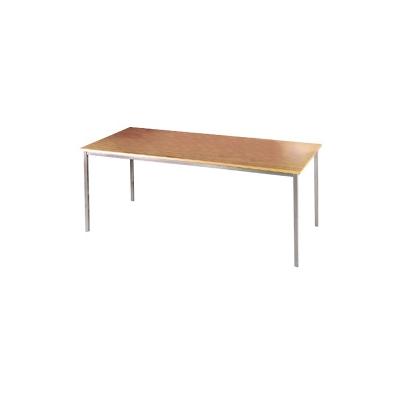 Dams International Straight Table with Beech Coloured MFC & Steel Top and Silver Frame Flexi 1400 x 800 x 720mm