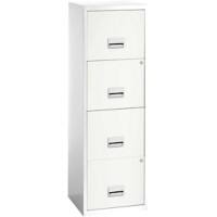 Pierre Henry Maxi Steel Filing Cabinet with 4 Lockable Drawers 400 x 400 x 1,250 mm White