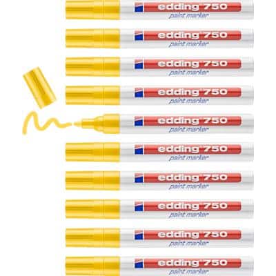 edding 750 Permanent Paint Marker Yellow Medium Bullet 2-4 mm Pack of 10