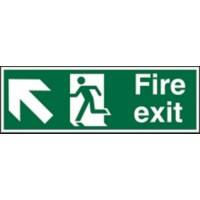 First Aid Sign Fire Exit Arrow Pointing to Left Hand Corner Self-adhesive Plastic 30 x 10 cm