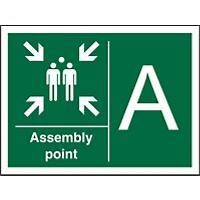 First Aid Sign Assembly point A Self-adhesive Vinyl 30 x 20 cm