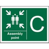 First Aid Sign Assembly Point C Self-adhesive Plastic 30 x 20 cm