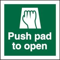 First Aid Sign Push Pad to Open Self-adhesive Vinyl 20 x 20 cm