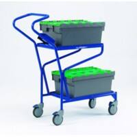 SLINGSBY Picking Trolley with 2 Shelves 321870 Steel Blue 44 x 115.5 x 115 cm