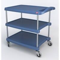 SLINGSBY Service Trolley with 3 Shelves 392266 Plastic Blue 90.2 x 87.3 x 90.2 cm