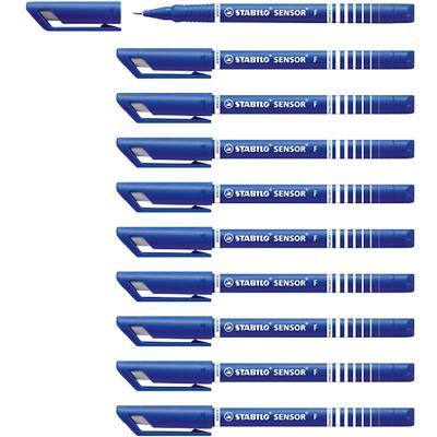 STABILO SENSOR Fineliner Pen 0.3 mm Needlepoint Blue 189/41 Pack of 10