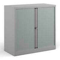 Bisley Tambour Cupboard Lockable Steel & Aluminium DST40G 1000 x 470 x 1000 - 1015mm Goose Grey