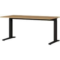 GERMANIA Height Adjustable Sit Stand Desk Rectangular Oak Melamine C-Foot 1,600 x 800 mm