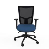Ergonomic Home Office Chair with Arms, Slimline Mesh Backrest and Height Adjustable Blue  2D Arms