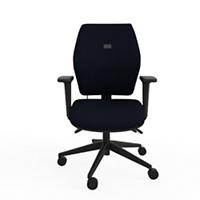 Ergonomic Home Office Posture Chair Fully Upholstered Tri-Curved Posture Backrest Black  2D Arms