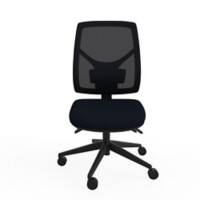 Ergonomic Home Office Deluxe Slimline Chair with Seat Slide and Height Adjustable Fabric Black Without Arms