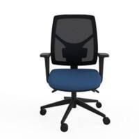 Ergonomic Home Office Deluxe Slimline Chair with Seat Slide and Height Adjustable Fabric Blue 2D Arms