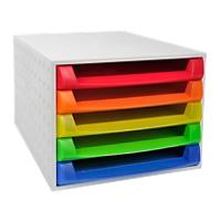 Exacompta Drawer Unit with 5 Drawers The Box Plastic Assorted 28.4 x 38.7 x 21.8 cm