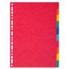 Exacompta Blank Dividers A4+ Assorted Multicolour 10 Part Cardboard 18 Holes 2110E
