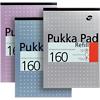 Pukka Pad Notepad Casebound A4 Ruled Cardboard Assorted Perforated 160 Pages 160 Sheets Pack of 3