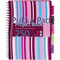 Pukka Pad Project Book A4 Ruled Spiral Bound PP (Polypropylene) Hardback Assorted Perforated 250 Pages Pack of 3