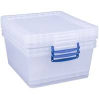 Really Useful Box Plastic Nestable Storage Boxes 17.5 Litre 383 x 460 x 195 mm Pack of 3