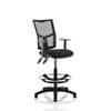 Dynamic Permanent Contact Backrest Task Operator Chair Height Adjustable Arms Eclipse II Black Back, Black Seat High Back