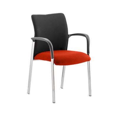 dynamic Academy Visitor Chair Fixed Armrest Seat Tabasco Orange Seat 620 x 570 x 870 mm Black Back Fabric