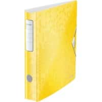 Leitz 180° Active WOW Lever Arch File A4 60 mm Yellow 2 ring 1107 Polyfoam Portrait Pack of 5