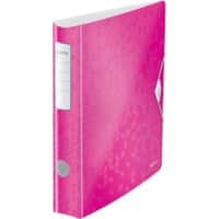 Leitz 180° Active WOW Lever Arch File A4 60 mm Pink 2 ring 1107 Polyfoam Portrait Pack of 5
