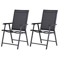 Outsunny Folding Chair 84B-381BK Metal, Textilene Black