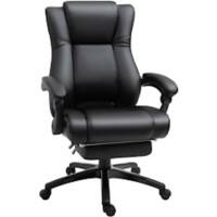 Vinsetto Executive Home Office Chair High Back PU Leather Recliner, with  Foot Rest, Black