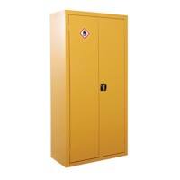 GPC Hazardous Substance Floor Cupboard Double Door with 3 Shelves Yellow 900 x 460 mm