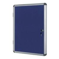 Bi-Office Enclore Indoor Lockable Notice Board Non Magnetic 4 x A4 Wall Mounted 50 (W) x 67.4 (H) cm Blue