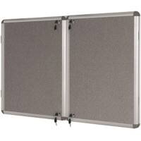 Bi-Office Enclore Indoor Lockable Notice Board Non Magnetic 32 x A4 Wall Mounted 183 (W) x 123 (H) cm Grey