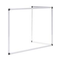 Bi-Office Freestanding Desktop Protective Screen Duo L Shaped 1200 x 900mm & 600 x 900mm Tempered Glass, Aluminium Frame Silver Anodised Pack of 2