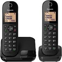 Panasonic Twin Cordless DECT Telephone KX-TGC412EB Black Pack of 2