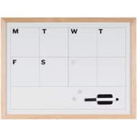 Bi-Office Weekly Planner Magnetic Wall Mounted 60 (W) x 45 (H) cm White
