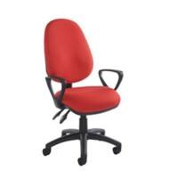 Permanent Contact Backrest Task Operator Chair Fixed Arms Vantage 100 Red Seat Without Headrest High Back