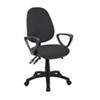 Permanent Contact Backrest Task Operator Chair Fixed Arms Vantage 200 Black Seat Without Headrest High Back