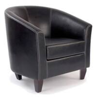 Nautilus Designs Ltd. High Back Tub Style Armchair Upholstered in a durable Leather Effect Finish DPA7788/BW Brown