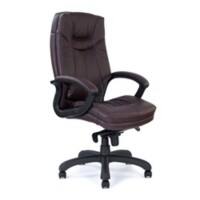 Nautilus Designs Ltd. Stylish High Back Leather Faced Executive Armchair with Upholstered Armrests and Pronounced Lumbar Support DPA608KTAG/LBY
