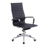 Nautilus Designs Ltd. Contemporary High Back Bonded Leather Executive Armchair with Chrome Base Black