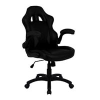 Nautilus Designs Ltd. Executive Ergonomic Gaming Style Office Chair with Folding Arms, Integral Headrest and Lumbar Support Black