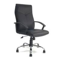 Nautilus Designs Ltd. High Back Leather Faced Executive Armchair with Chrome Base - Black
