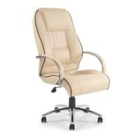 Nautilus Designs Ltd. High Back Leather Faced Executive Armchair with Contrasting Piping and Chrome Base