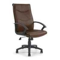 Nautilus Designs Ltd. High Back Leather Faced Executive Armchair with Detailed Stitching Brown