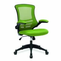Nautilus Designs Ltd. Designer Medium Back Mesh Chair with Folding Arms Green