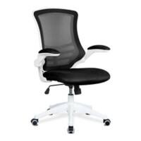 Nautilus Designs Ltd. Designer Medium Back Mesh Chair with White Shell and Folding Arms Black