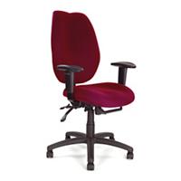 Nautilus Designs Ltd. Ergonomic High Back 24 Hour Multi-Functional Synchronous Operator Chair with Multi-Adjustable Arms Wine