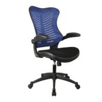 Nautilus Designs Ltd. Executive Medium Back Mesh Chair with AIRFLOW Fabric on the Seat Blue