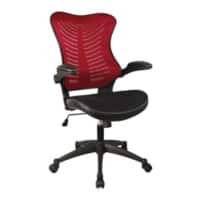 Nautilus Designs Ltd. Executive Medium Back Mesh Chair with AIRFLOW Fabric on the Seat Red